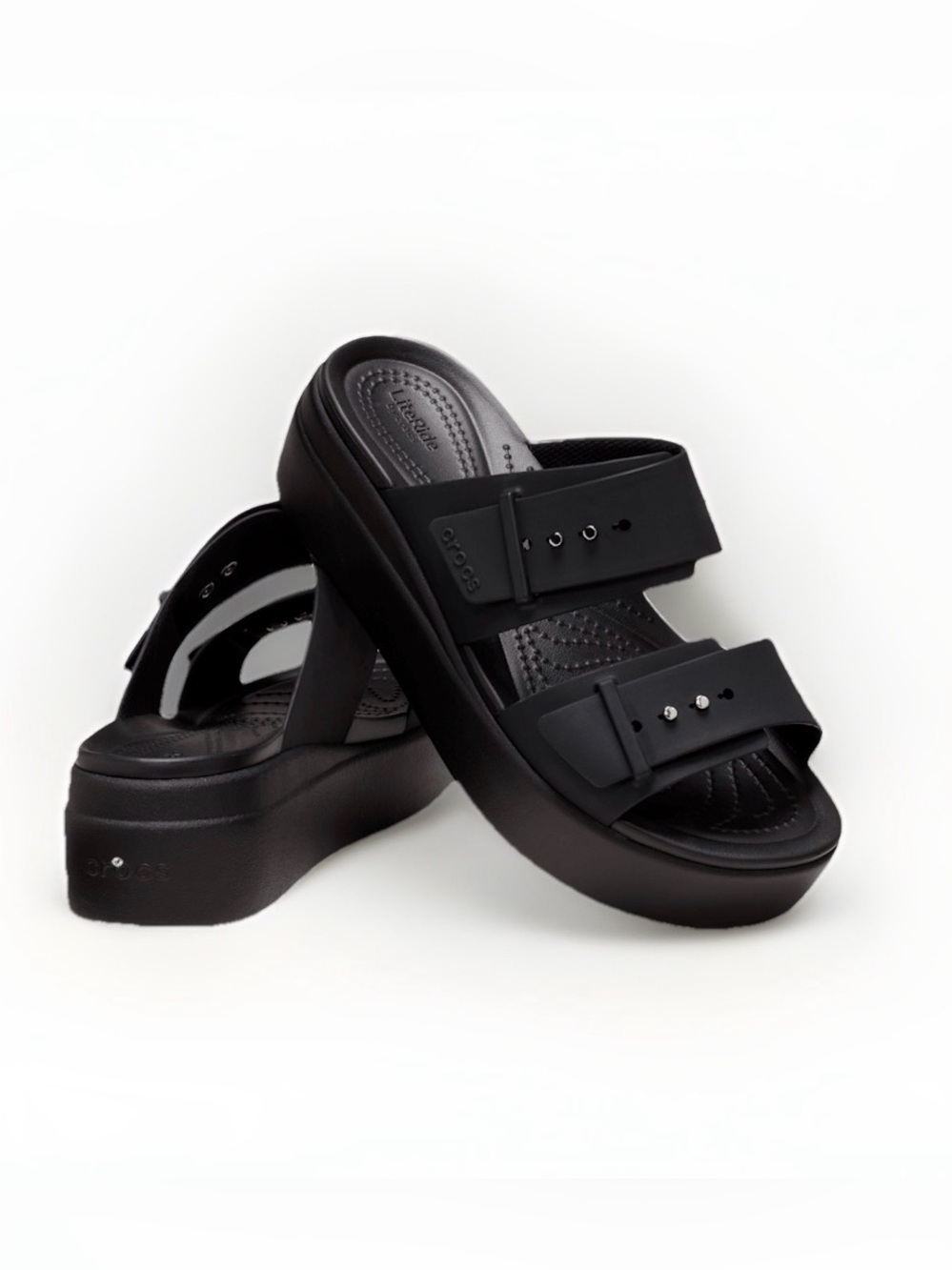 Crocs Brooklyn Buckle Low Wedge Sandal Women's Size 7.0